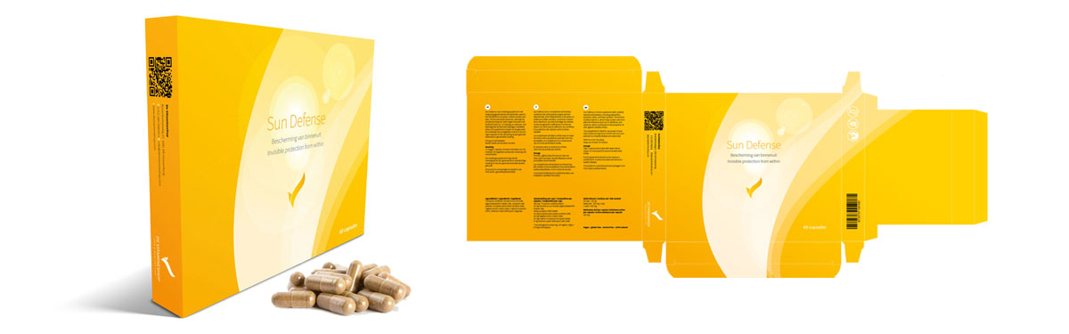 Ontwerp verpakking doosje Sun Defense