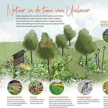 Informatiebord: Natuur in de tuin van Unilever